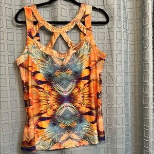 Rocky Orange Sleeveless Graphic Tank Top